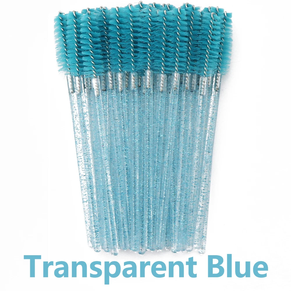 ANNAFRIS 50Pcs Eyelash Brush Soft Head Spiral Crystal Eyebrow Brush Lash Extension Brush detail view