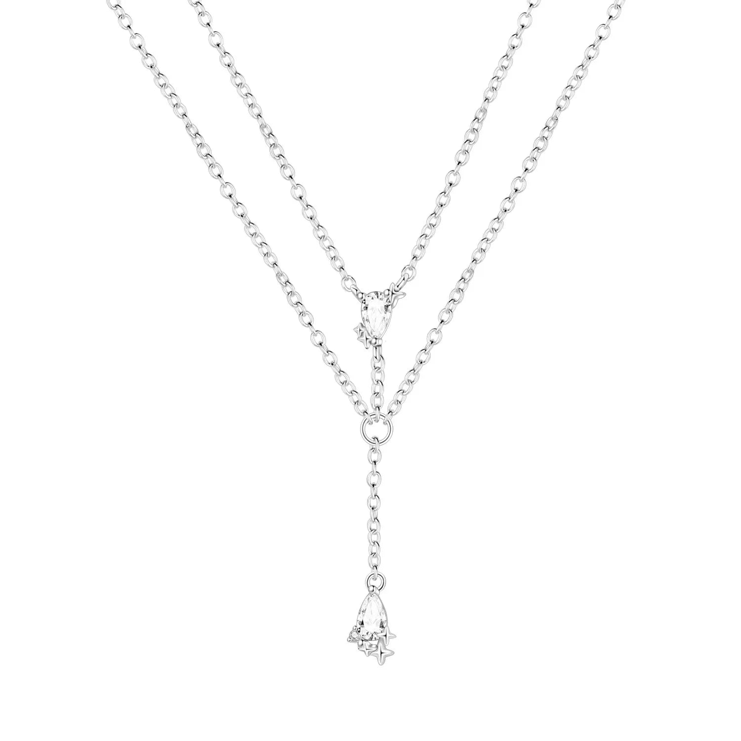 Romantic Pink Crown Heart Pendant Necklace Genuine 925 Sterling Silver Elegant Fine Jewe detail view