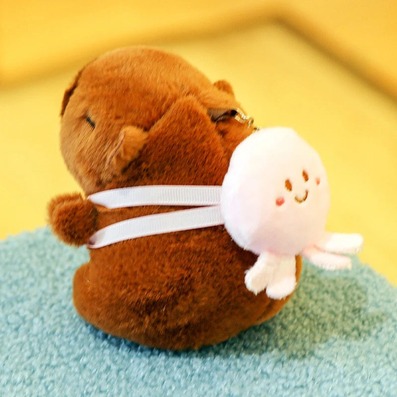 Capybara Plush Keychain | Cartoon Bag Pendant and Car Keyring lifestyle view