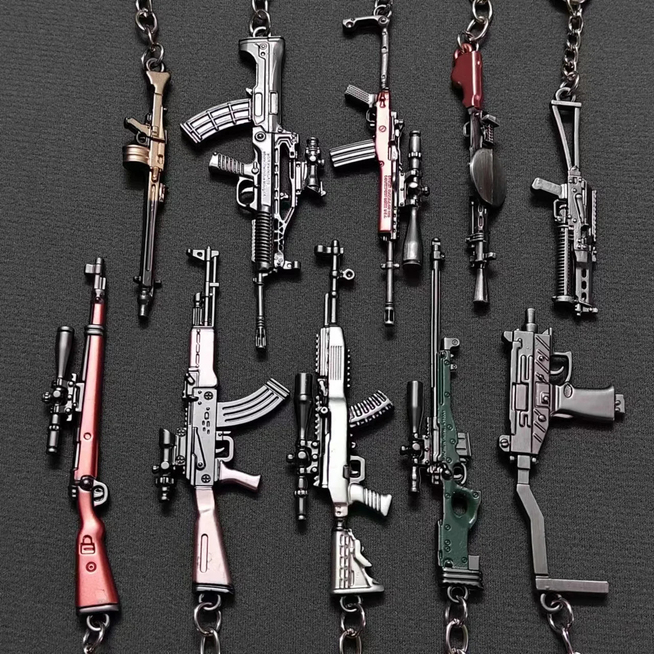 Mini Keychain Pendant Peace Elite 98k Alloy Gun Model PUBG Battlefield Boy Toy Handsome Keychain Key