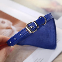 PU Cat Dog Collar with Scarf for Small Medium Dogs Chihuahua Corgi Puppy Adjustable Co close-up view