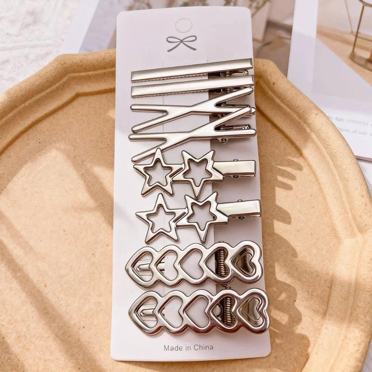 Silver Metal Hair Clips Y2K Duckbill Hairpin