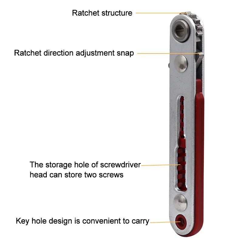 Mini Ratchet Wrench Set | 1/4 Inch Drive Hex Torx Screwdriver Bits close-up view