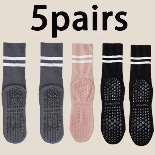 1/3/5 Pairs High Quality Bandage Yoga Socks Women Anti Slip Quick Dry Breathable Yoga So detail view