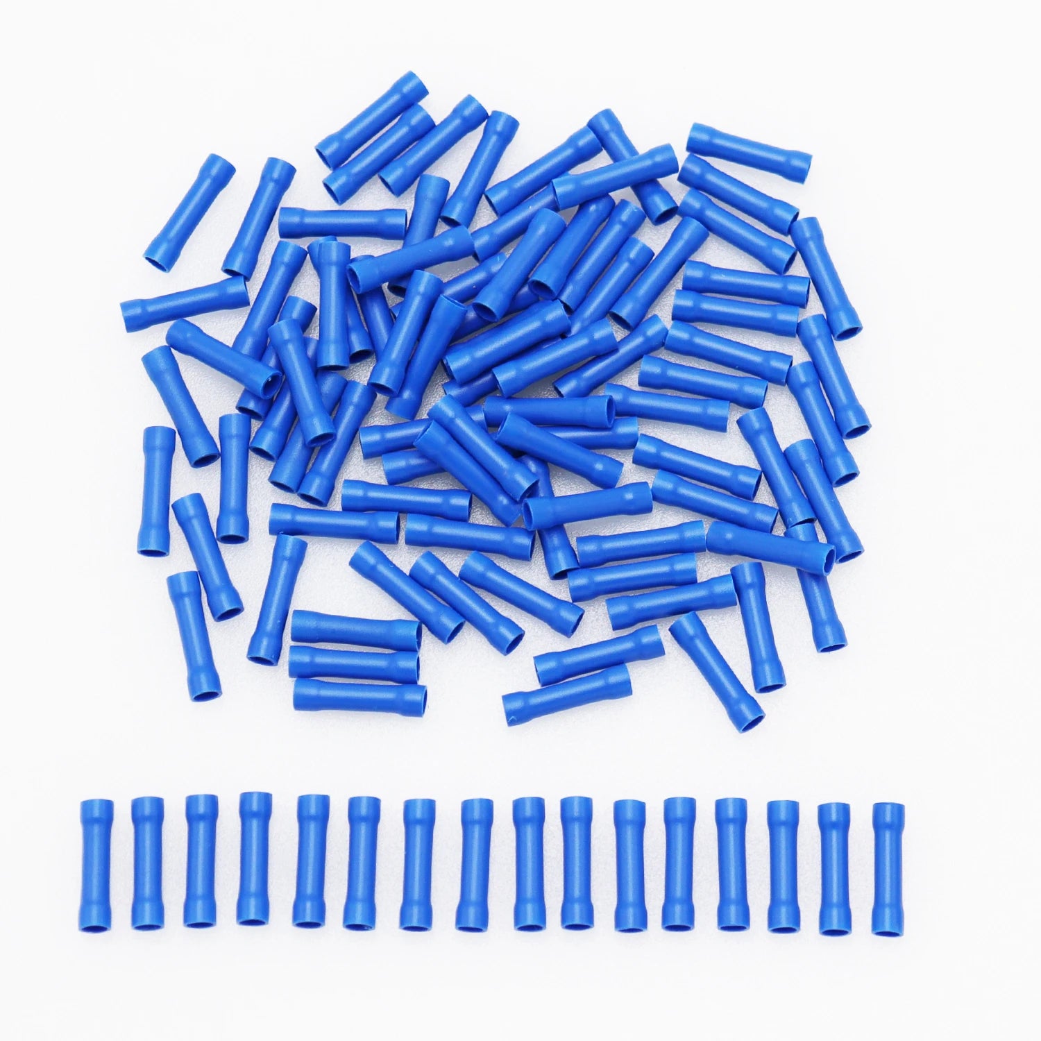 10/50/100 Pcs Straight Butt Wire Terminals Splice Insulated Crimp PVC Copper Tube Ele lifestyle view