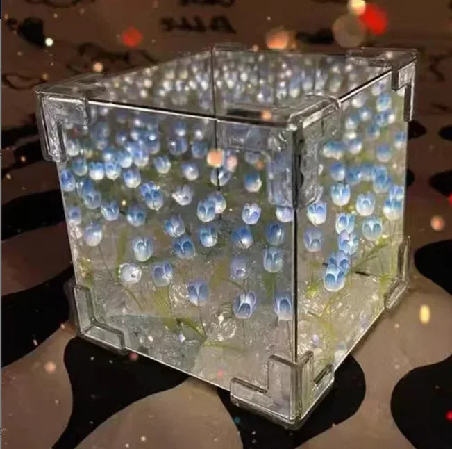 DIY Tulip Mirror Cube Lamp | Handmade Craft Night Light for Bedroom alternate view