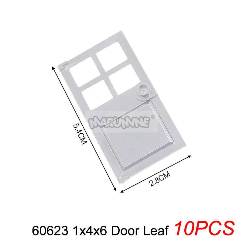 Marumine Window and Door Building Blocks | Compatible City House Parts Set detail view