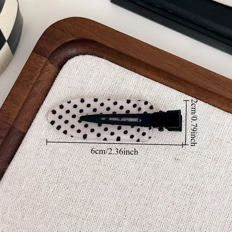 Black White Polka Dot Acrylic Hair Clips Minimalist Secure Hold Suitable for Daily additional angle
