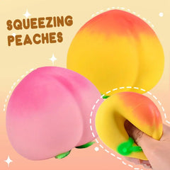 Soft Peach Fruit Squishy Toy | Slow Rising Stress Relief for Kids and Adults detail view