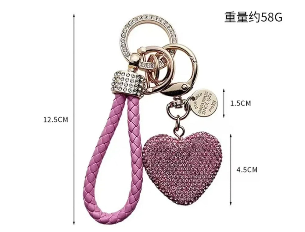Leather Love Key Chain | Heart-Shaped Car Bag Pendant lifestyle view