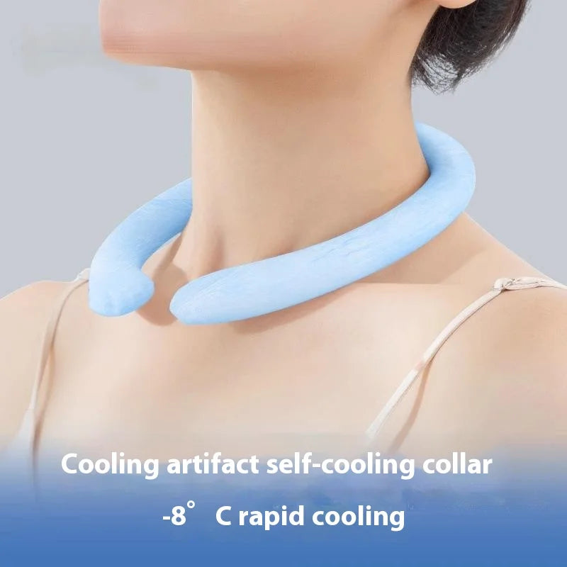 Outdoor Summer Neck Cooling Tube | Reusable Ice Ring for Hiking, Cycling, and Fishing close-up view