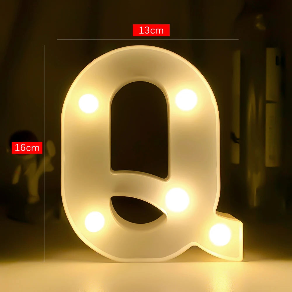 Creative Luminous Letter Night Light | Battery-Powered LED Decor for Parties close-up view