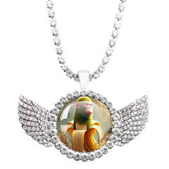 25mm Angel Wing Necklace | Italian Brainrot Pendant Funny Animal Jewelry Gift detail view