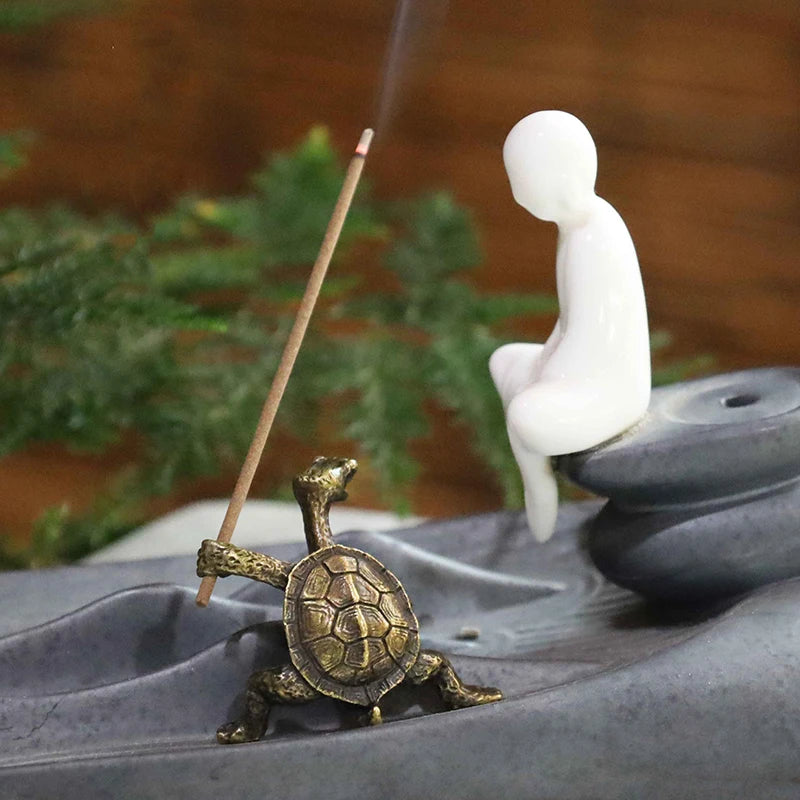Mini Metal Turtle Incense Holder | Cute Animal Sandalwood Stick Burner for Home Decor lifestyle view