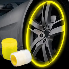 Automobile Tire Valve Cap Fluorescent Yellow Night Glowing Car Motorcycle Wheel Styling Tyre Hub Uni