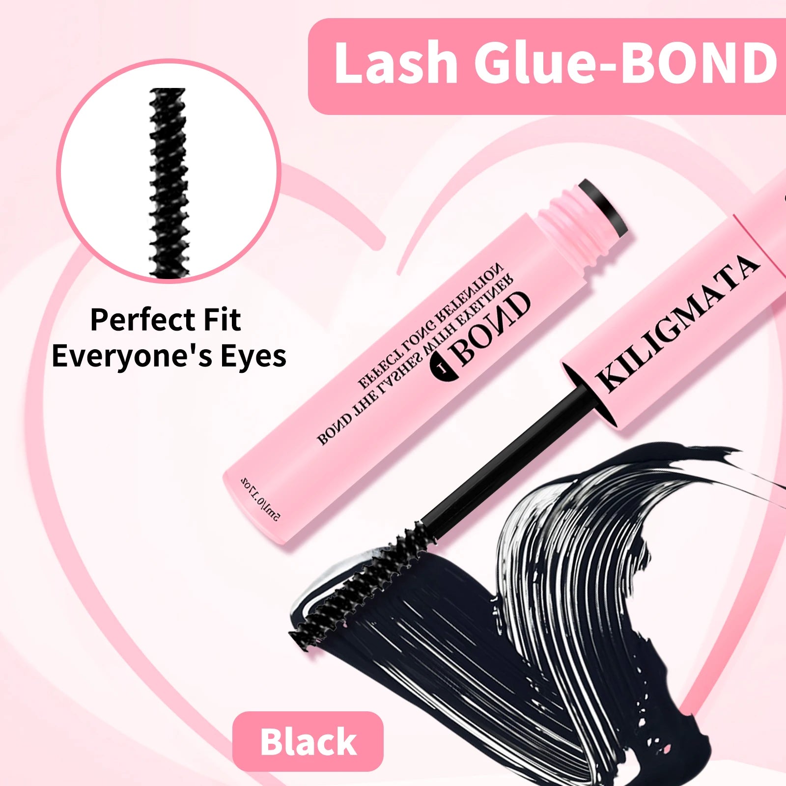 10ml Cluster Lash Glue Waterproof Sweatproof Black Eyelash Adhesive Quick-Dry Clusters Hold up to 72 Hours