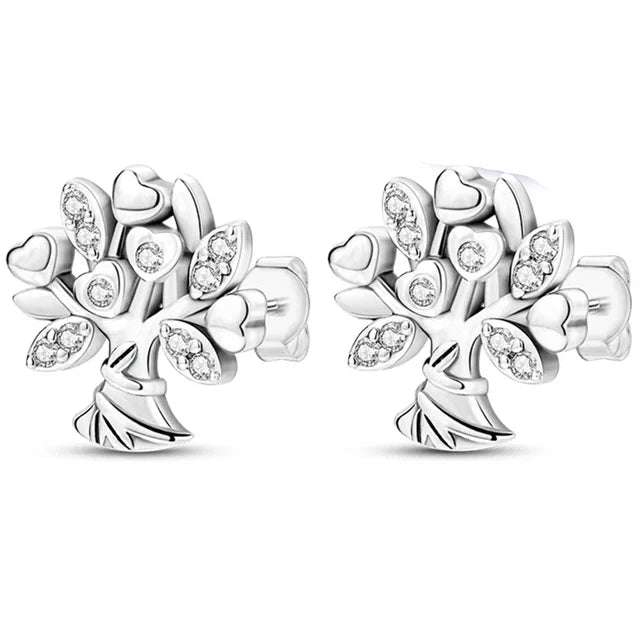 Hot Sell Double Hoop Family Tree Crown Fit Original Charms Diy Fine Jewelry Gift For lifestyle view