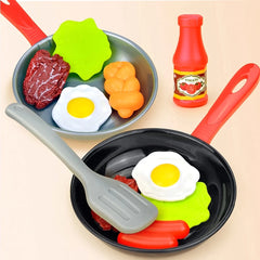 8PCS Children Kitchen Food Toys Simulation Cookware Game Set Pretend Play Pot Steak Vegetable Bread