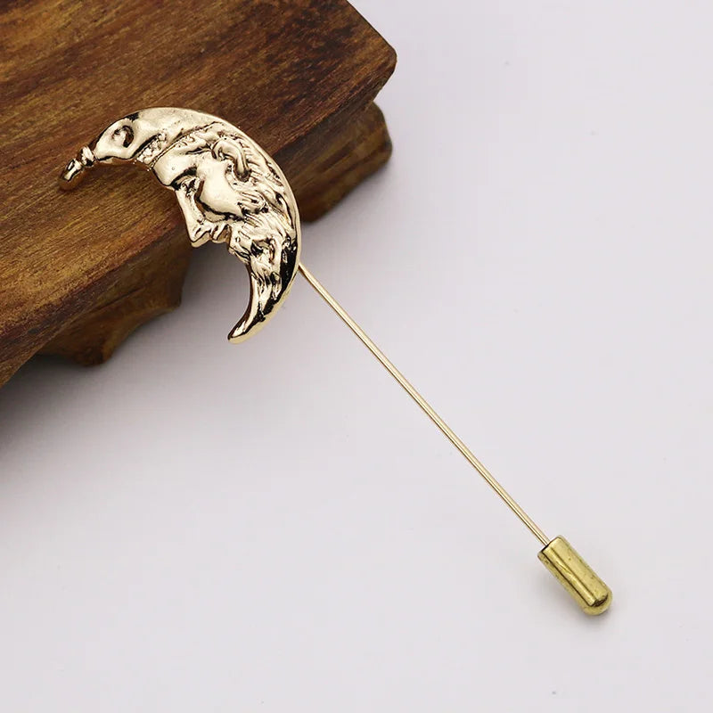 HUISHI Vintage Brooch Men Women Jewelry Accessories Gold Slivery Vintage Shape Suit Brooch Pin For Wedding Fashion Jewelry Retro