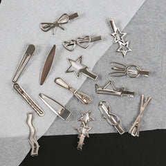 Y2K Duckbill Hairpin Sliver Metal Hair Clips Women Girls Personality Bangs Side Headwear Barrettes Hairclip Styling Accessories