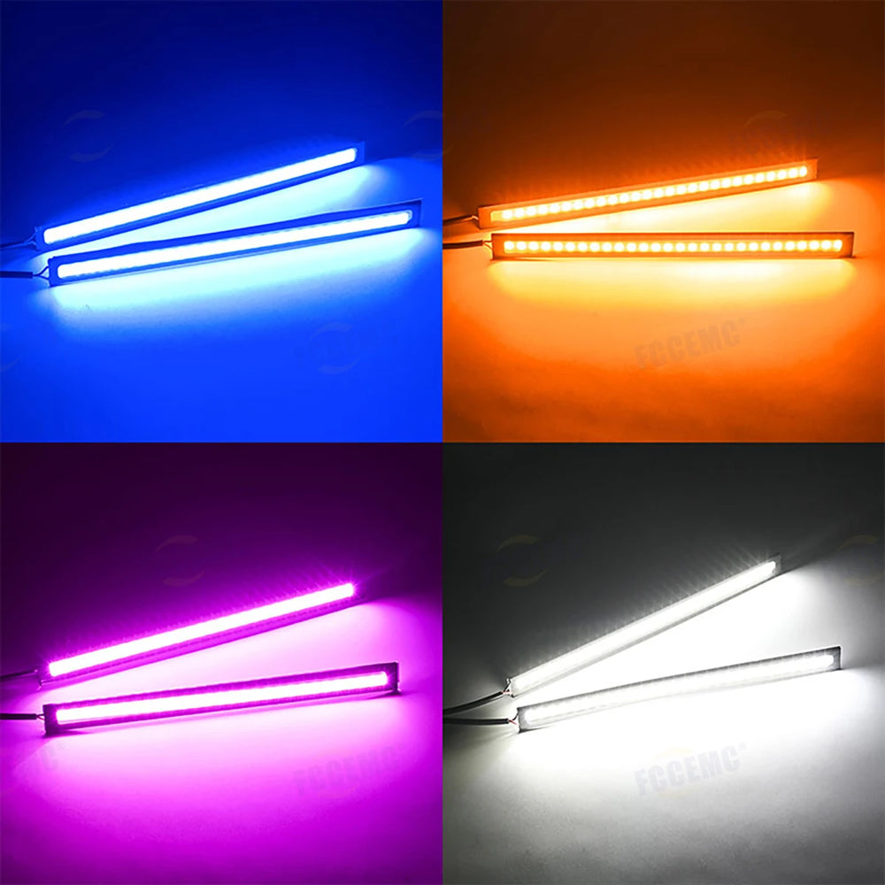 2pcs Ultra Thin LED Car COB Daytime Running Lights | Waterproof 12V Ambient Lamp Ba additional angle