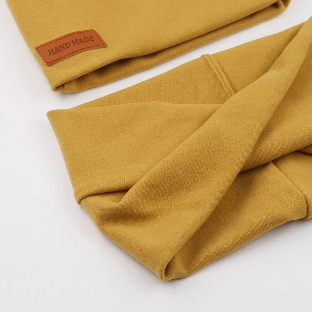 Soft Baby Turban Hat and Scarf Set | Faux Cashmere Winter Headwear for Newborns and Ki close-up view
