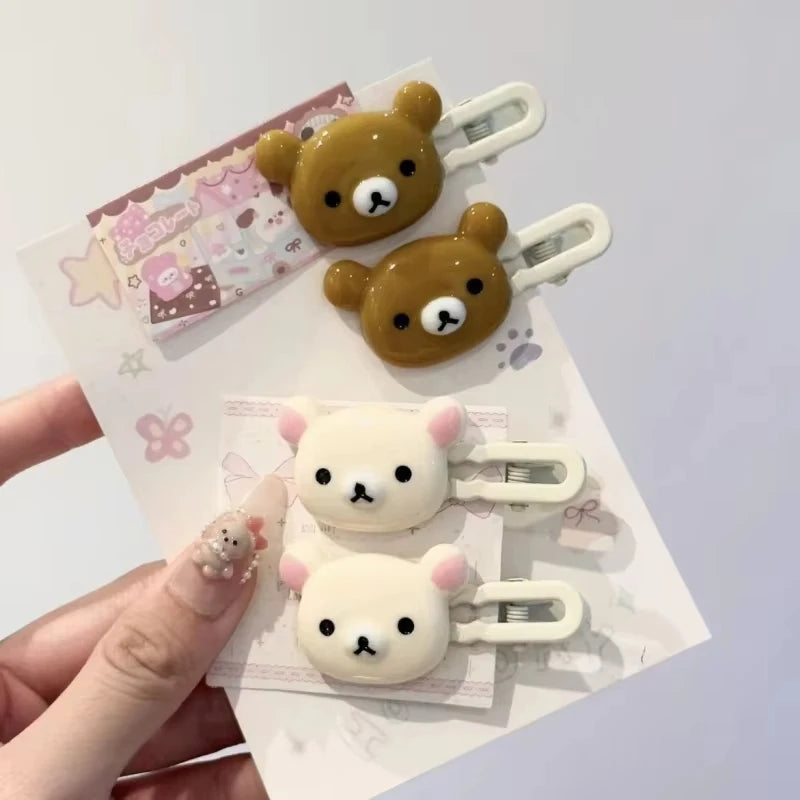 Cute Bear Hairpins Set Preppy Headdress Plastic Hair Sweet Accessories Friend Gifts alternate view