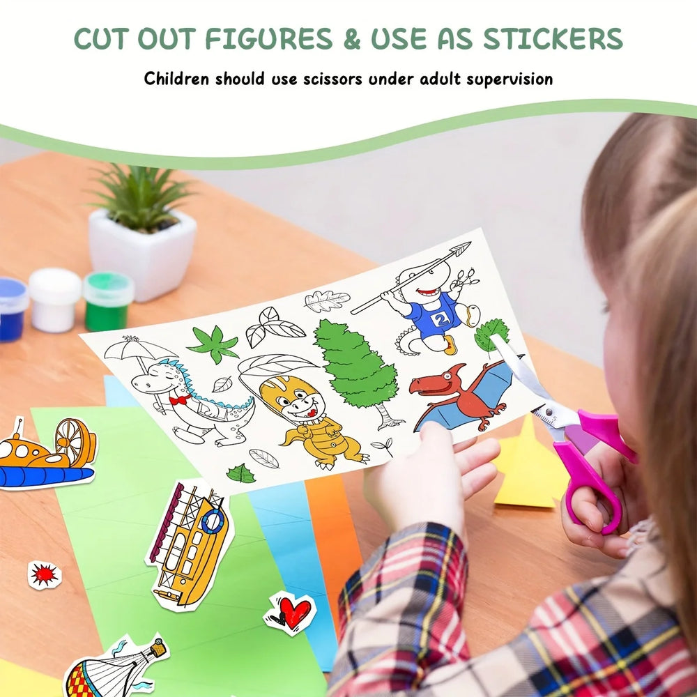 Children's Drawing Kit, 3m Long Doodle Paper Rolls, Doodle Scrolls, DIY Painting, Sti lifestyle view