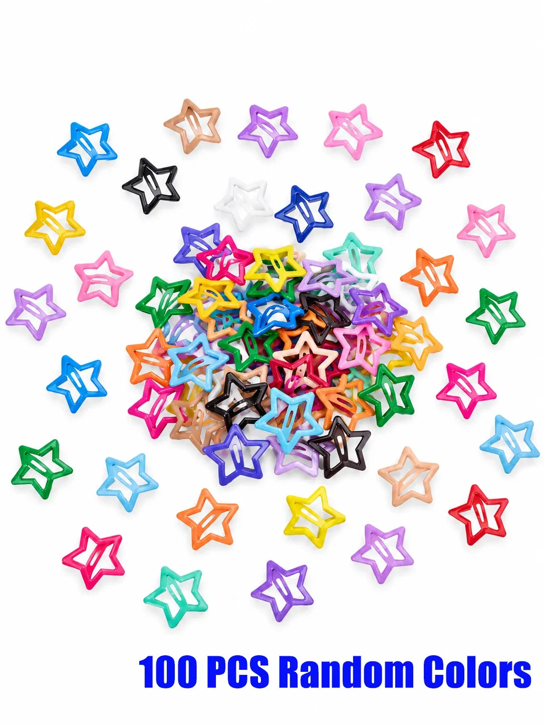 Colorful Star BB Hair Clips Y2K Snap Hair Clips Star Shape Barrettes Non Slip Hair additional angle