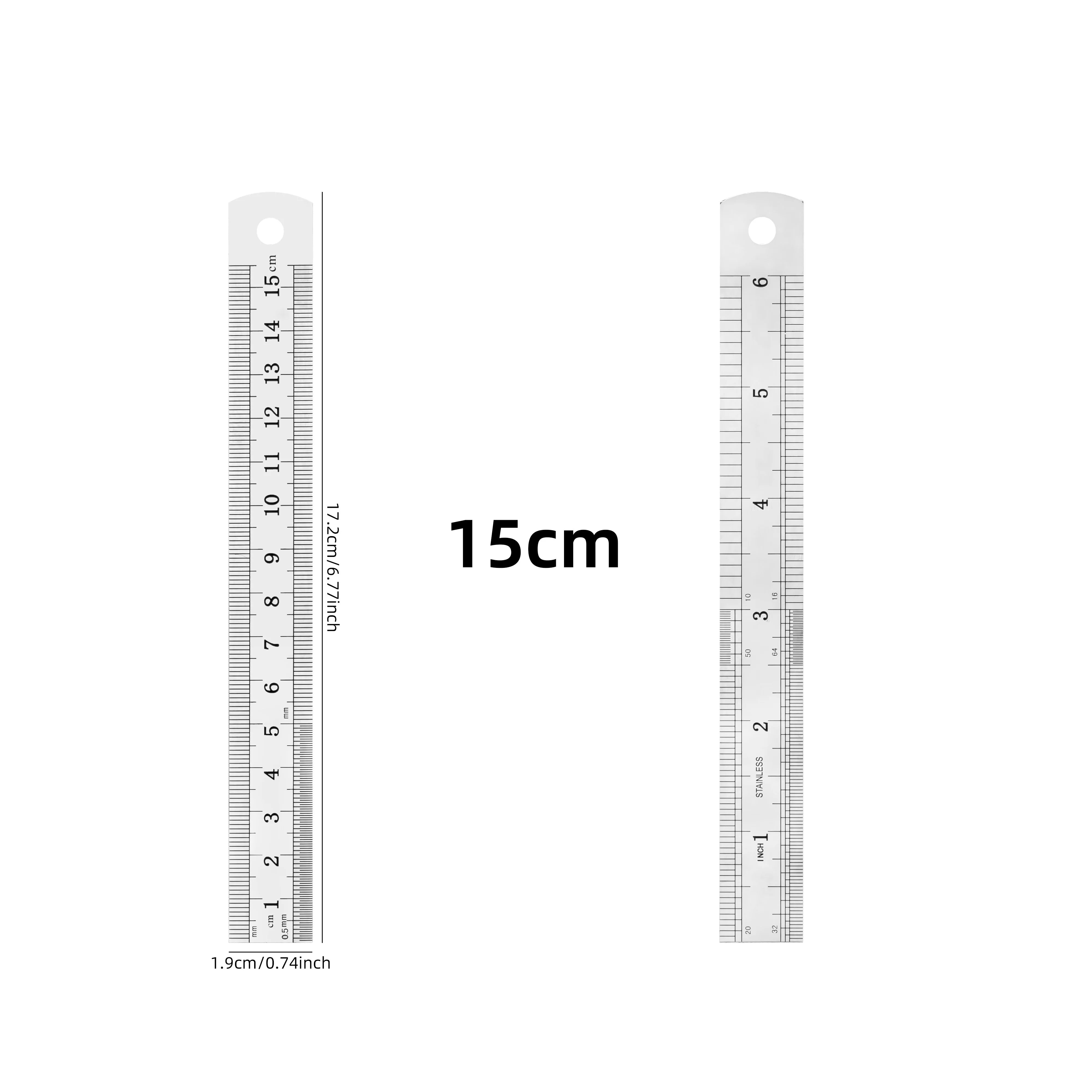 Thickened Steel Ruler | 15/20/30/40/50/60cm | Dual CM & Inch Scale | Precise Measurem lifestyle view