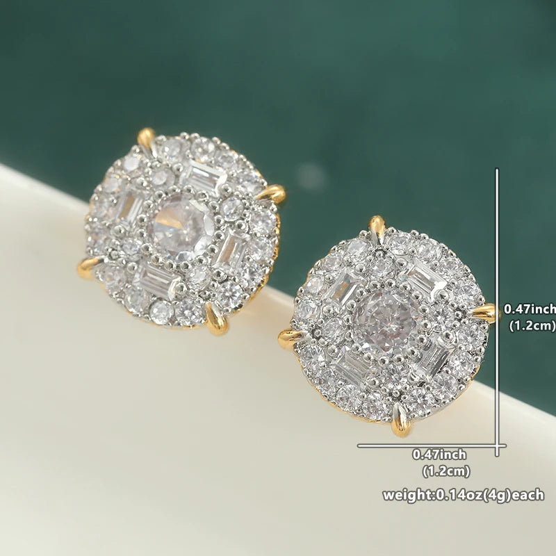 Fashion Simple Shiny Zircon Stud Earrings Helix Piercing Jewelry Flat Back Cartilage lifestyle view