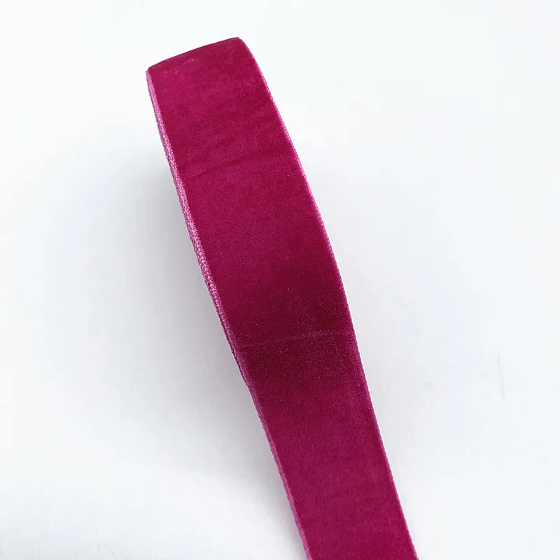 New 6-38mm Colour Single Face Line Velvet Ribbon for Bowknot Christmas Ribbon Party Deco detail view