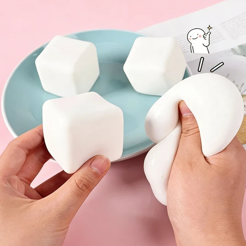 Squishy Milk White Tofu Toy | Cute Square Sensory Stress Relief Fidget alternate view