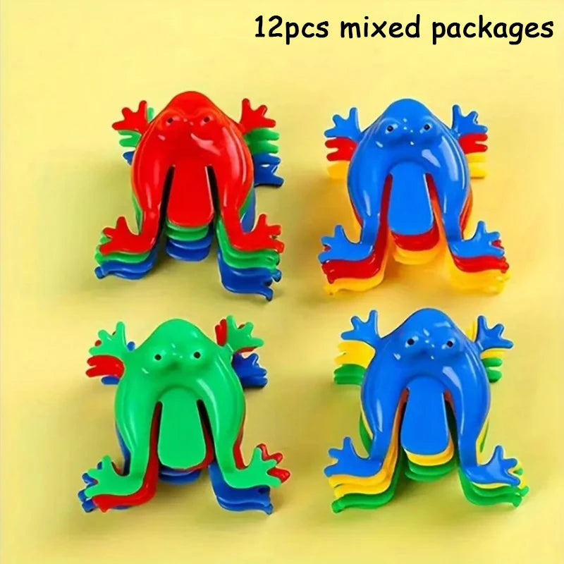12/24/36pcs Mixed Color Jumping Frog Bounce Fidget Toys Antistress Relieve Family Game close-up view