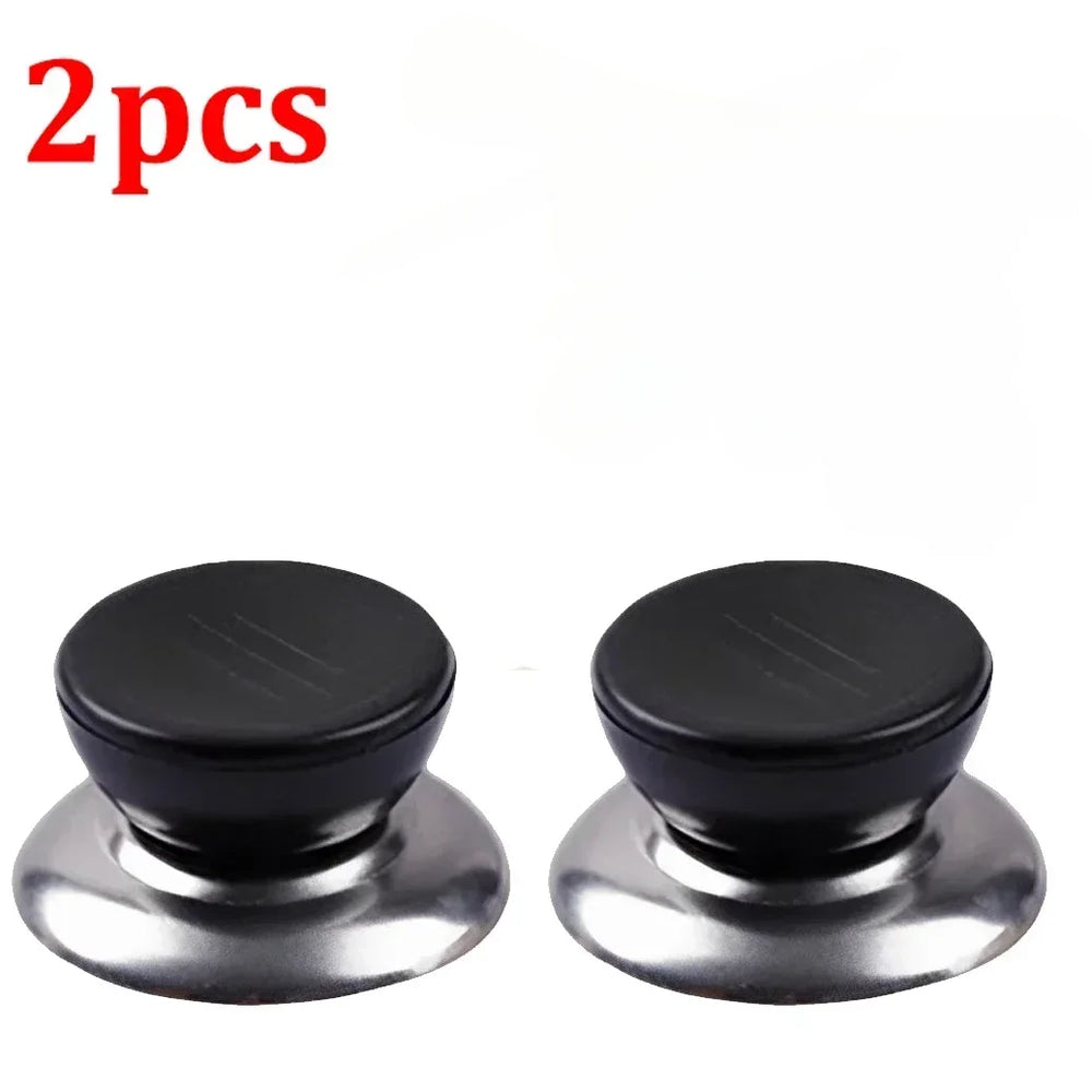 4 Pieces Universal Pot Lid Handle Knob Covers | Black and Silver Cookware Handles alternate view