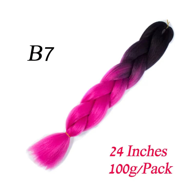 Lihui Pre Stretched Jumbo Braid Hair Extensions 24 inch | Kanekalon Synthetic Hair additional angle