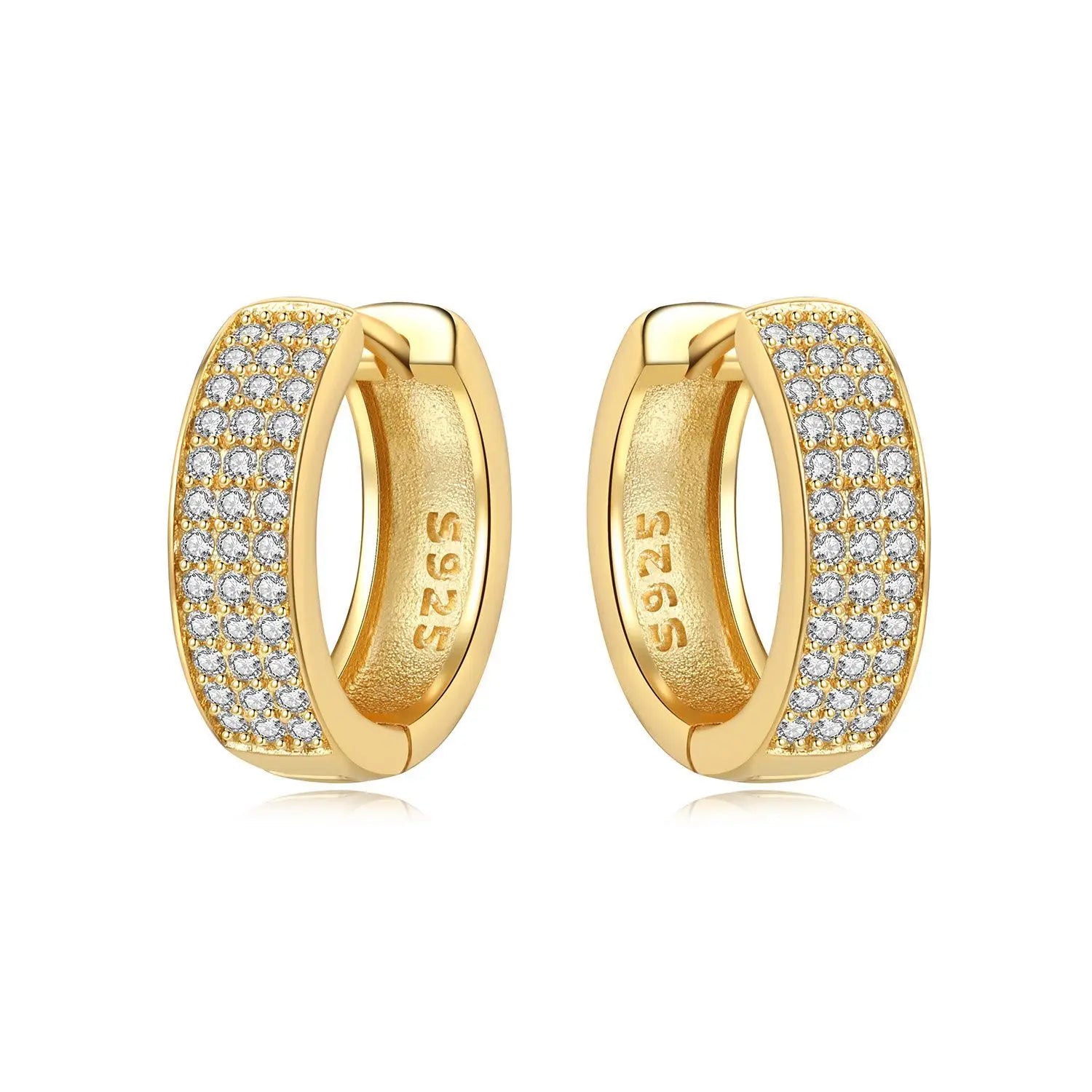 925 Sterling Silver Simple Pearl Earrings Jewelry Hoop Earrings Zircon Stud Earrings alternate view