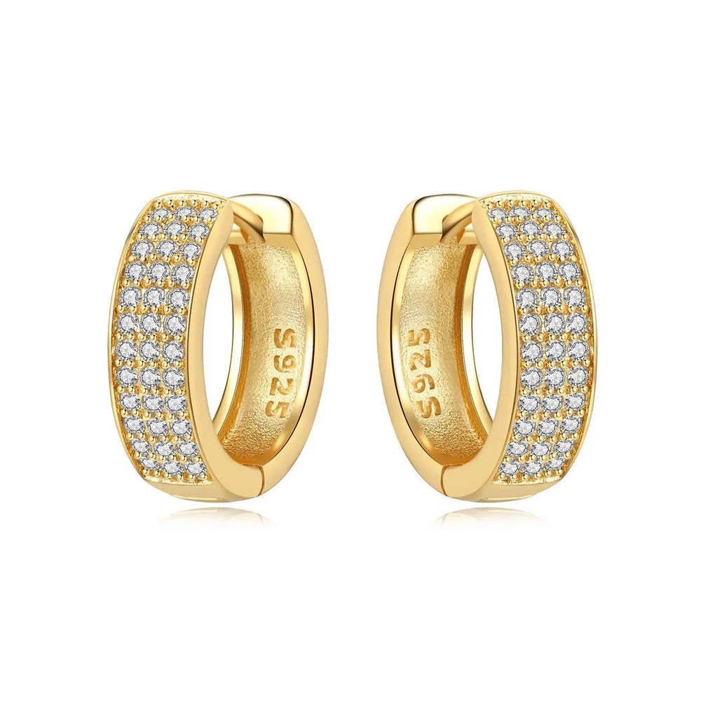 925 Sterling Silver Simple Pearl Earrings Jewelry Hoop Earrings Zircon Stud Earrings alternate view