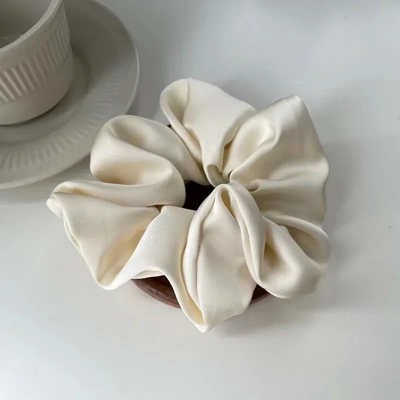 1pcs Women Silk Satin Scrunchies Korean Ladies Girls Elastics Hair Band Ponytail Ho additional angle