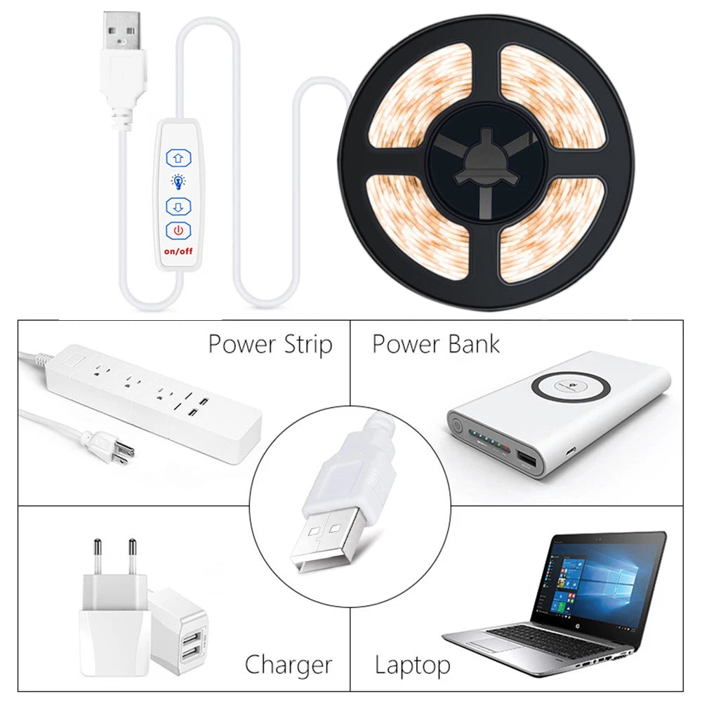 COB LED Strip Lights 5V USB Dimmable | 320 LEDs/m Flexible Ribbon for Kitchen Cabinet lifestyle view