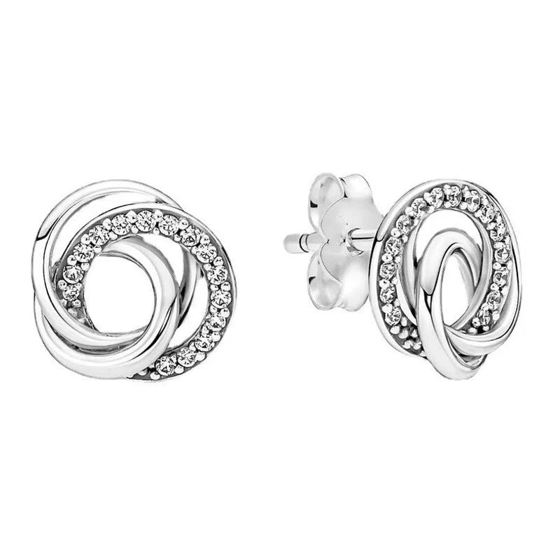 925 Sterling Silver Snowflake Heart Earrings | Fine Stud Earrings for Women detail view