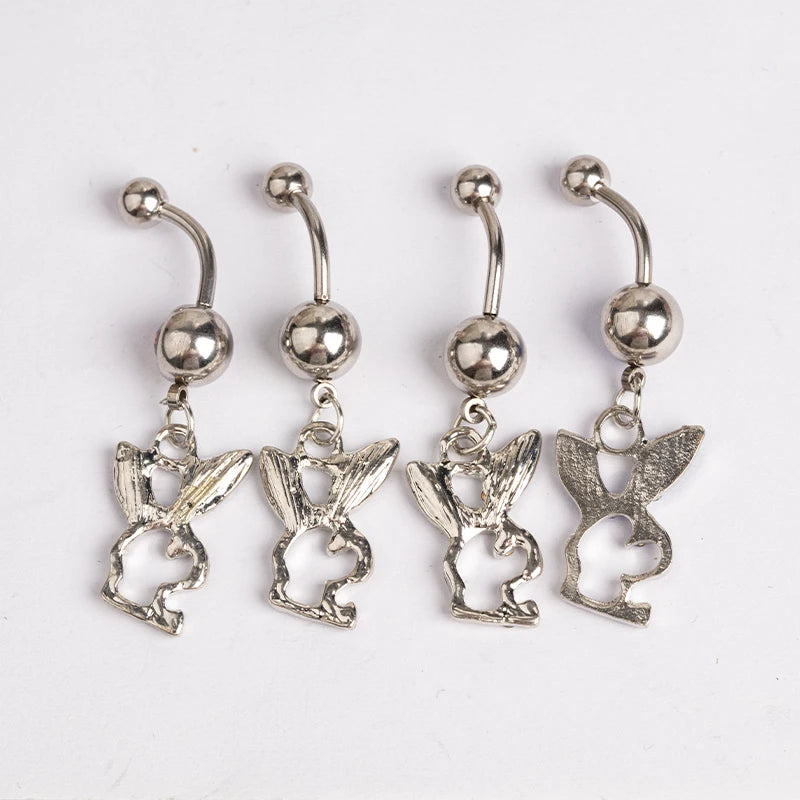 Stainless Steel Navel Nail Set with Zircon Human Body Piercing Jewelry additional angle