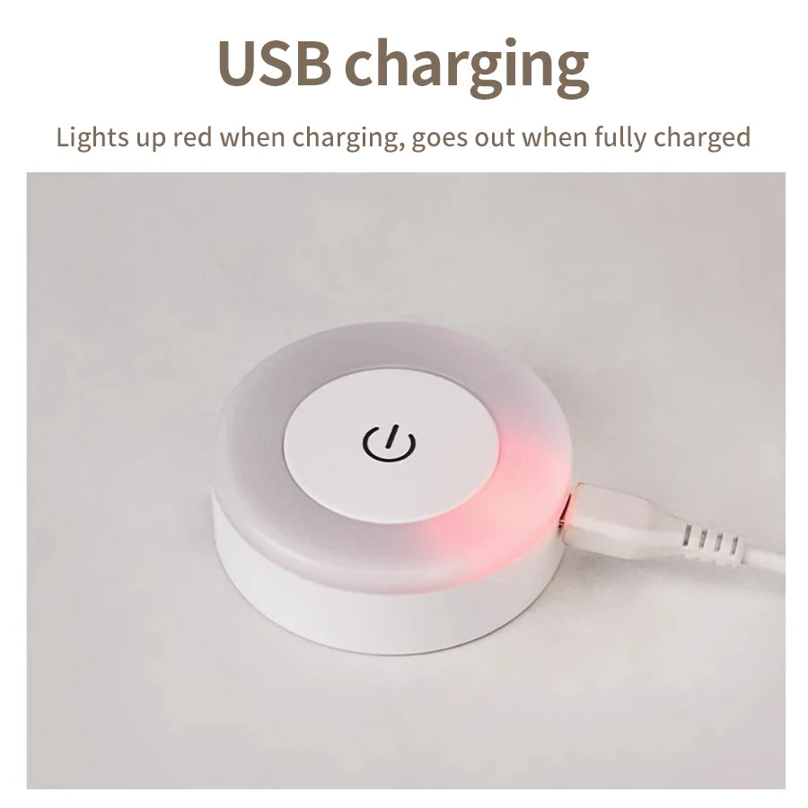 6CM Rechargeable LED Night Light | Touch Switch Wireless Wall Lamp with 3-Color Dimmable detail view