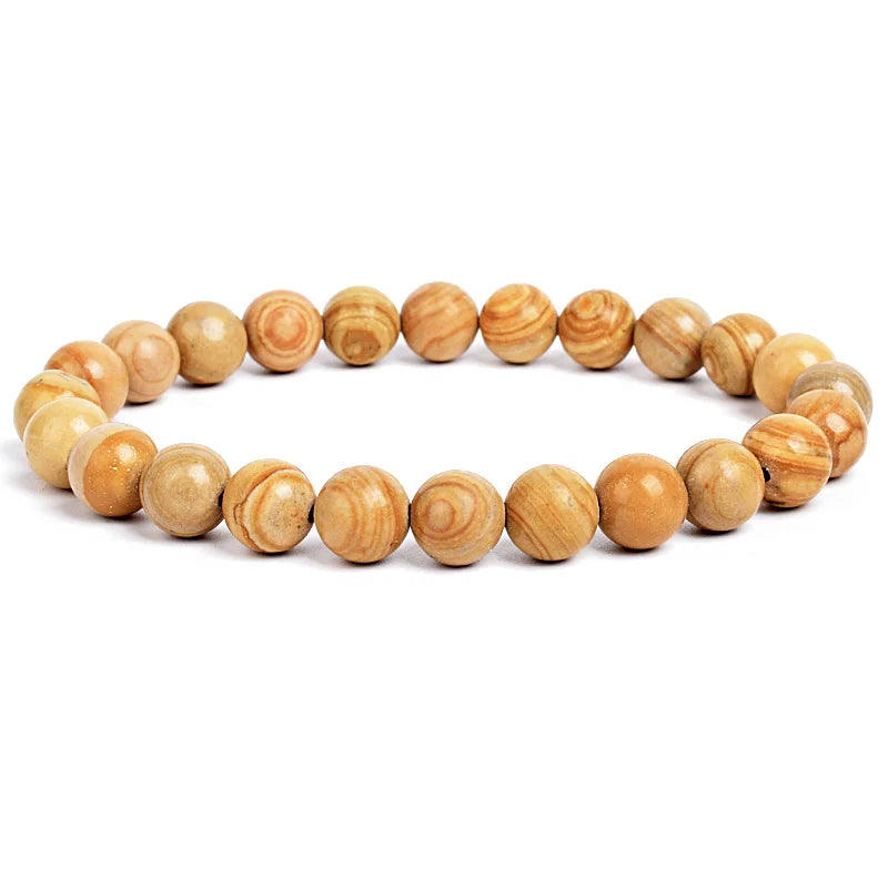 Natural Stone Beads Bracelet For Women Men Amethysts Crystal Quartzs Aquamarines Jade alternate view