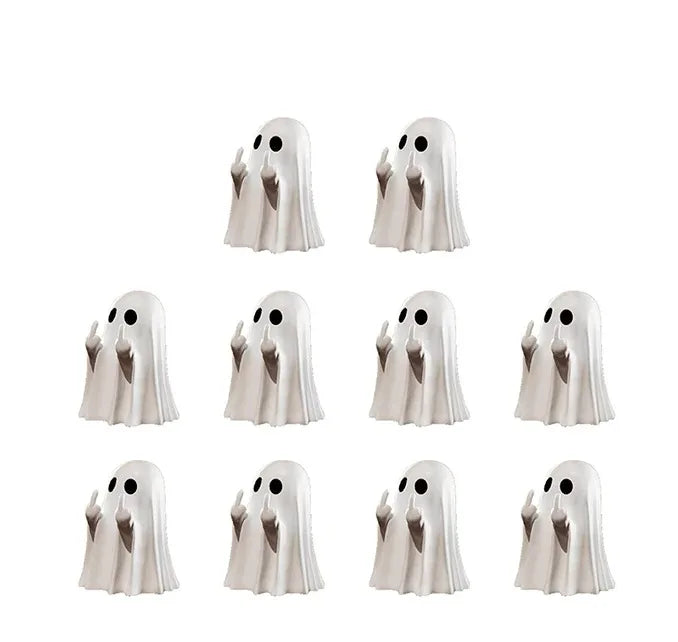 Resin Ghost Middle Finger Statue Cute Naughty Party Scene Desk Decor Gift Small Sculptur detail view