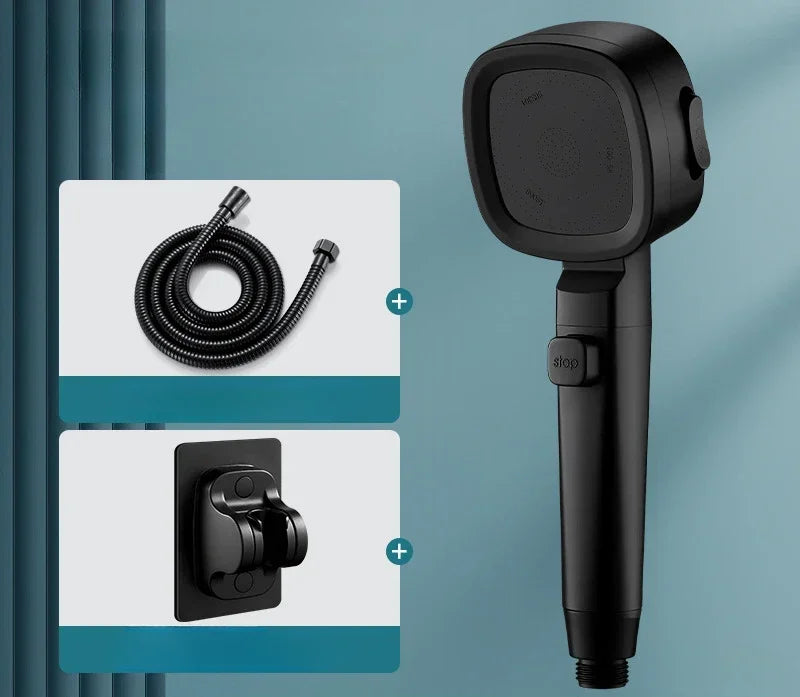 High Pressure Shower Head Water Saving 3 Modes Shower Heads Adjustable One-Key Stop lifestyle view