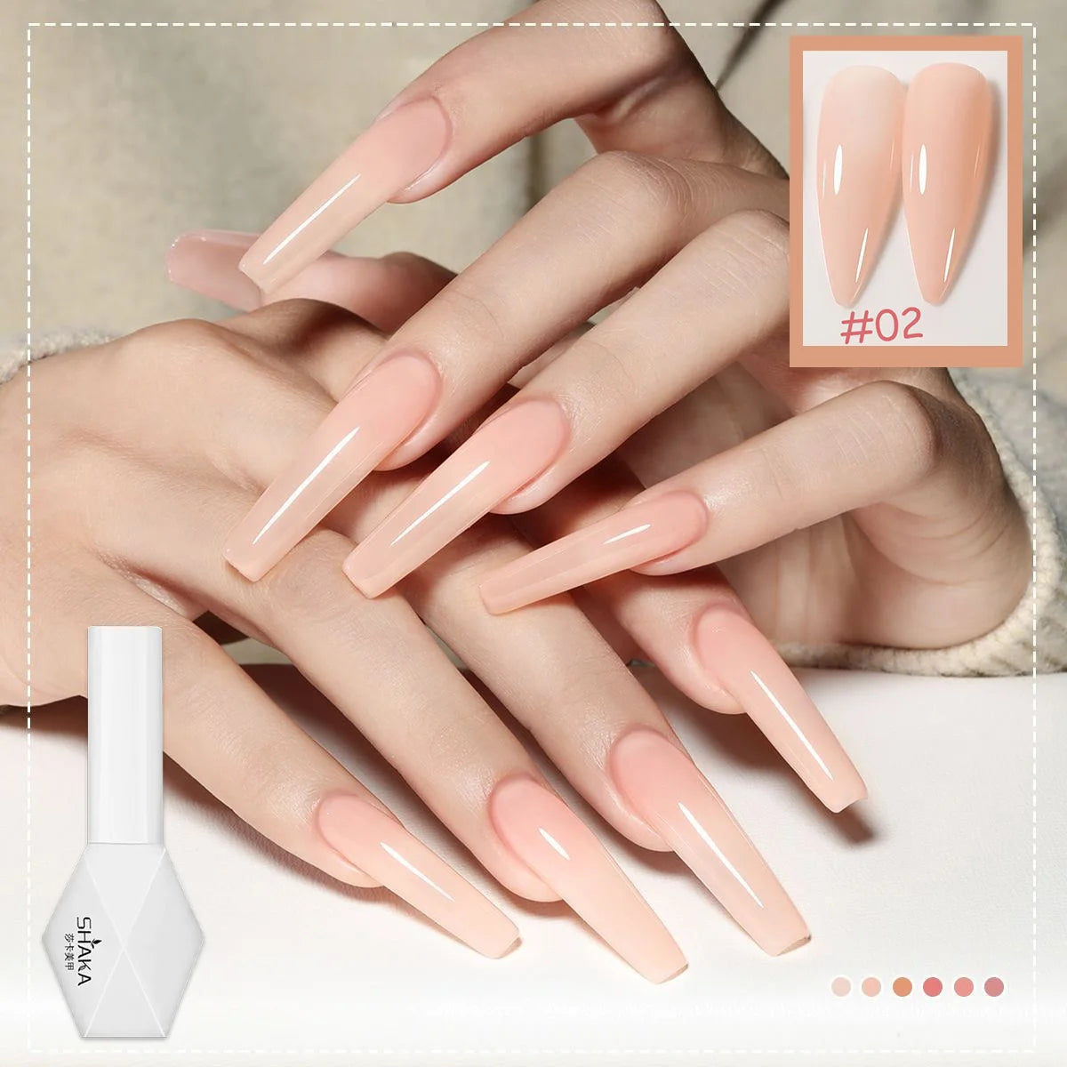 1-6pcs SHAKA Spring Ice Skin Naked Pink Gel Nail Polish 2026 New Style Versatile And Stylish Nail Ar