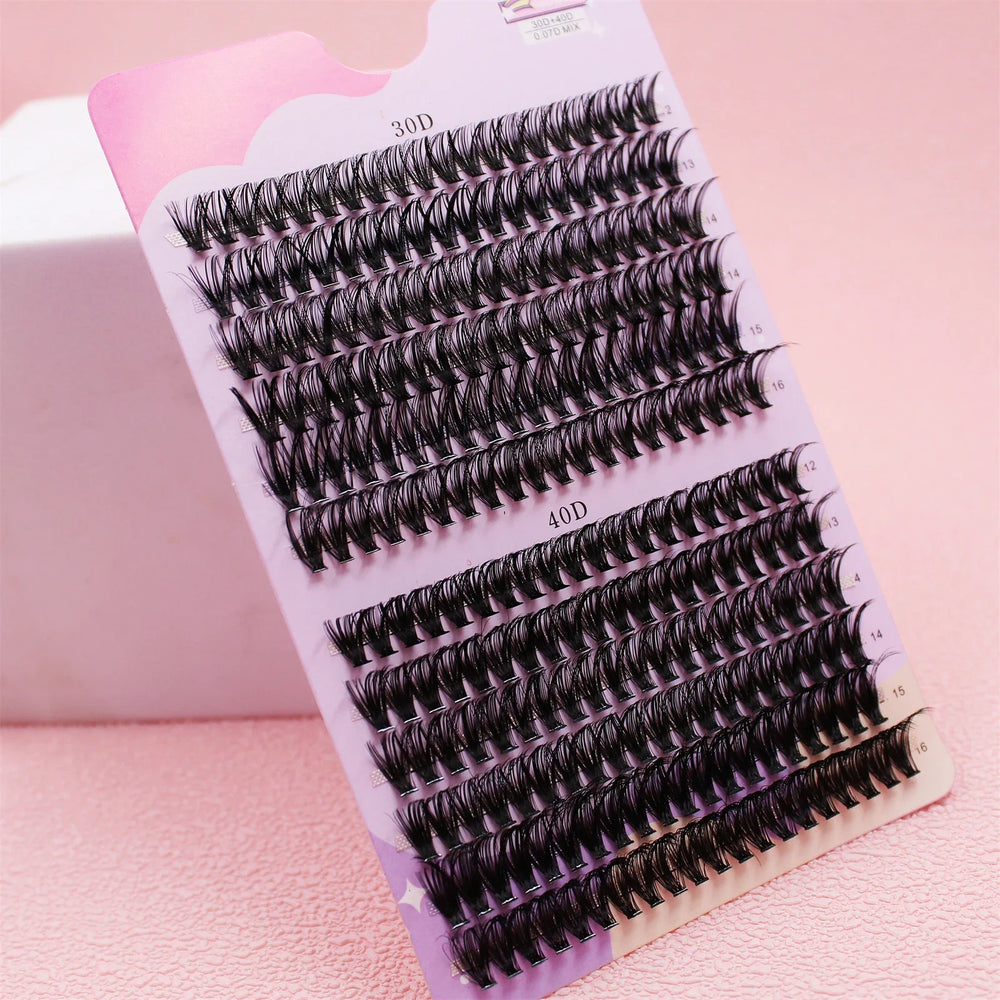30/40D 12-16mm Mix D Curl Cluster Lashes Individual Lashes Lash Extensions Clusters Lash detail view