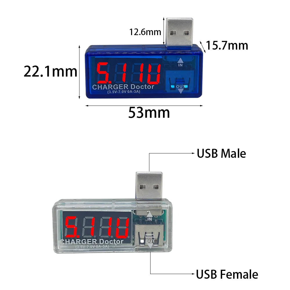 Mini USB Charger Doctor Voltmeter Ammeter | Digital LED Display Current Voltage Tester detail view
