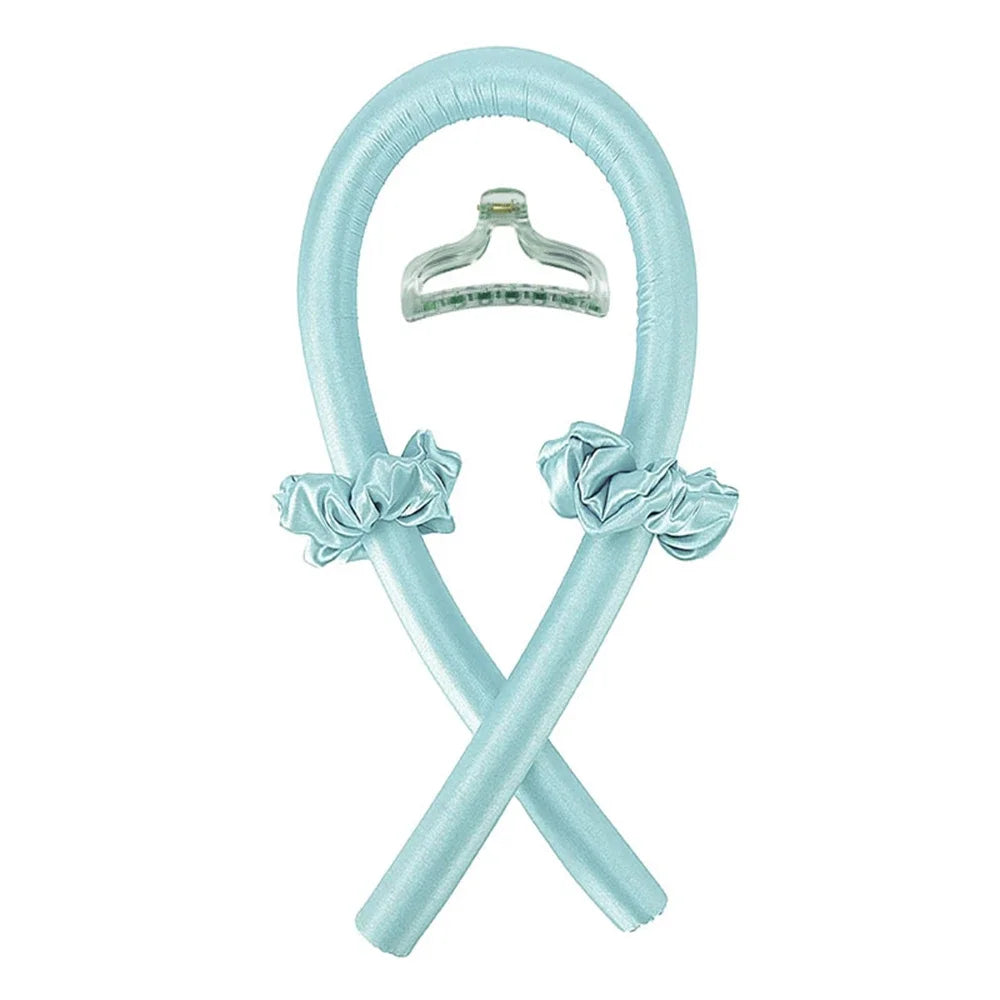 Heatless Curling Rod Headband No Heat Silk Curls Ribbon Hair Rollers Sleeping Soft Hea close-up view